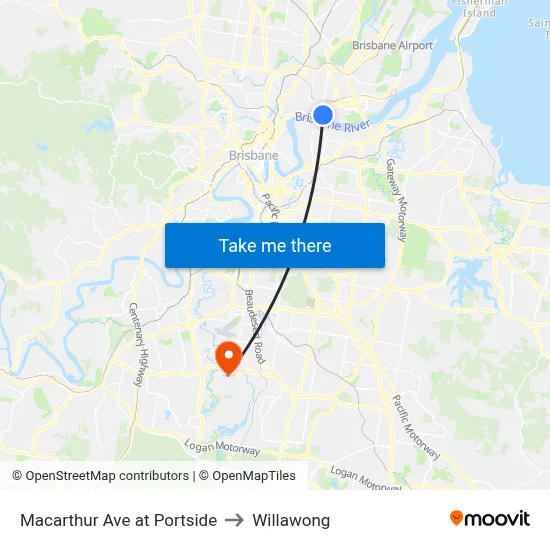 Macarthur Ave at Portside to Willawong map