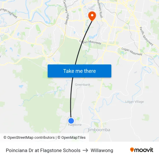 Poinciana Dr at Flagstone Schools to Willawong map