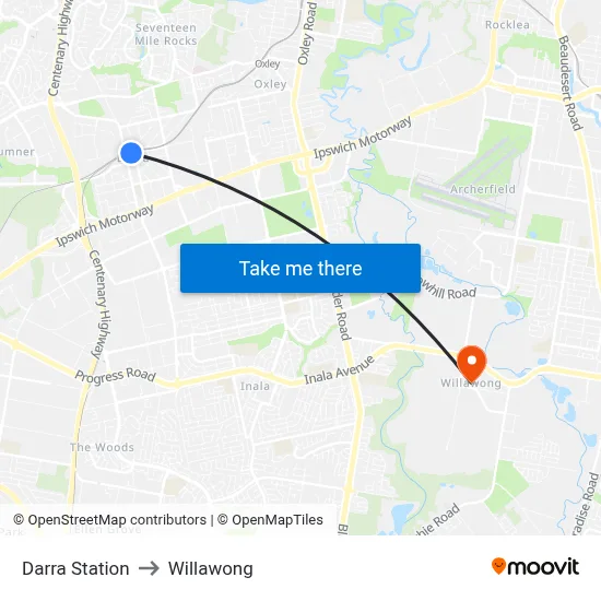 Darra Station to Willawong map