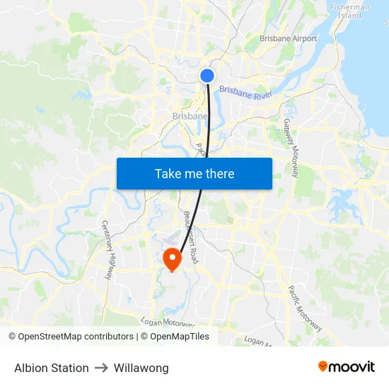 Albion Station to Willawong map