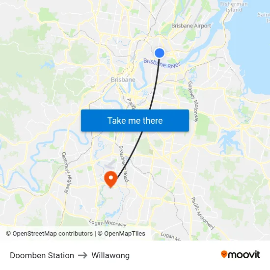 Doomben Station to Willawong map