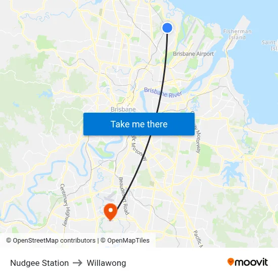 Nudgee Station to Willawong map