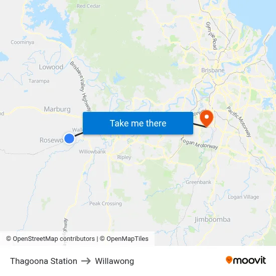 Thagoona Station to Willawong map