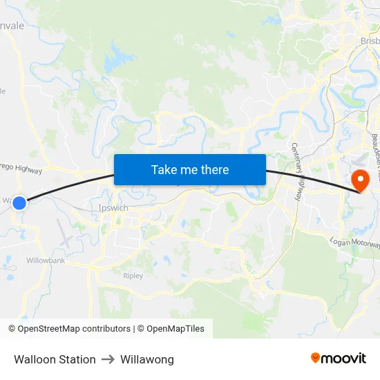 Walloon Station to Willawong map