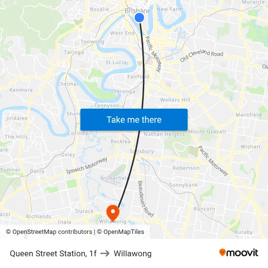 Queen Street Station, 1f to Willawong map