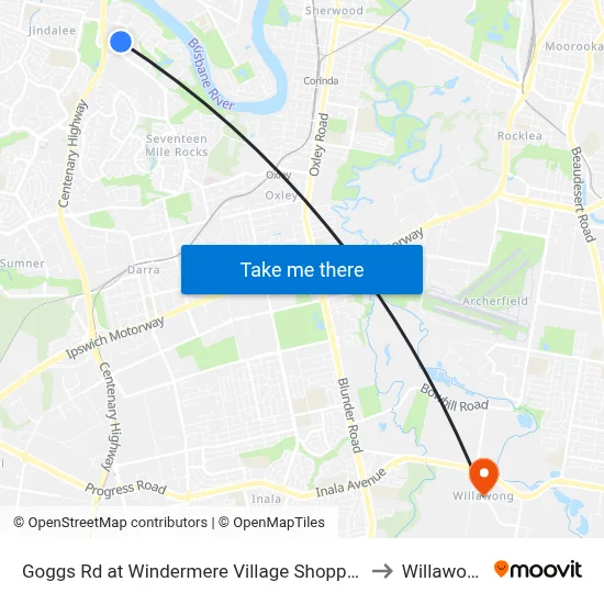 Goggs Rd at Windermere Village Shopping to Willawong map