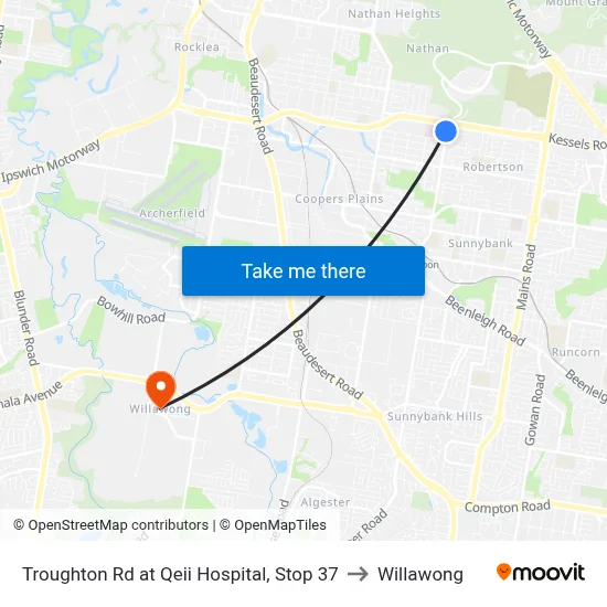 Troughton Rd at Qeii Hospital, Stop 37 to Willawong map
