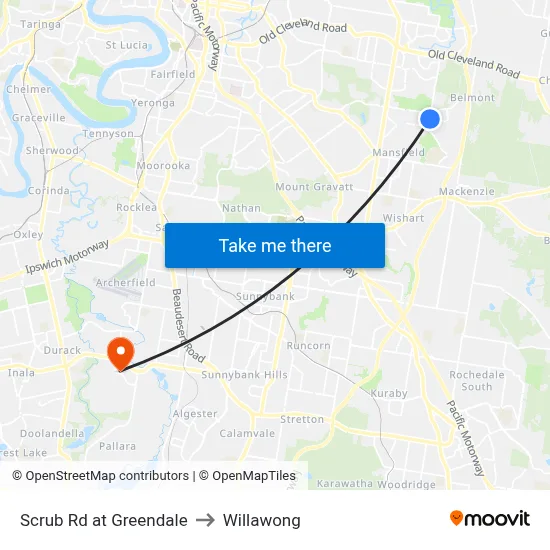 Scrub Rd at Greendale to Willawong map