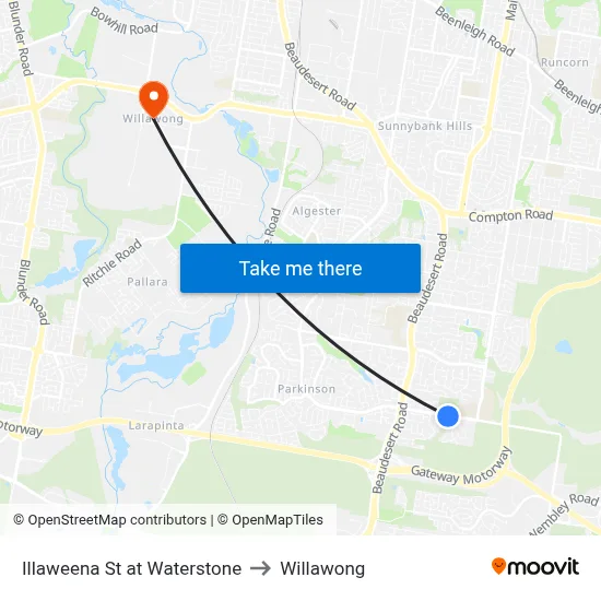 Illaweena St at Waterstone to Willawong map