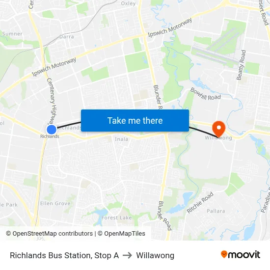 Richlands Bus Station, Stop A to Willawong map