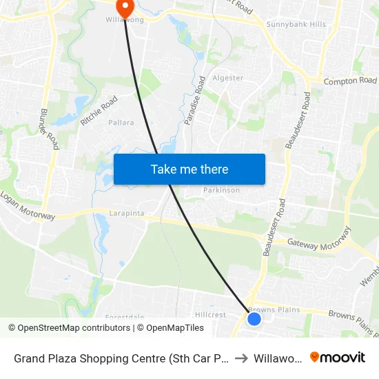 Grand Plaza Shopping Centre (Sth Car Park) to Willawong map