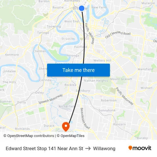 Edward Street Stop 141 Near Ann St to Willawong map