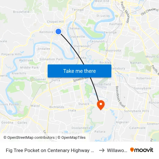 Fig Tree Pocket on Centenary Highway Siding to Willawong map
