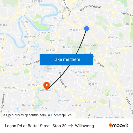 Logan Rd at Barter Street, Stop 30 to Willawong map