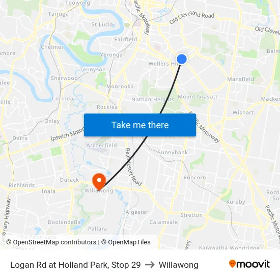 Logan Rd at Holland Park, Stop 29 to Willawong map