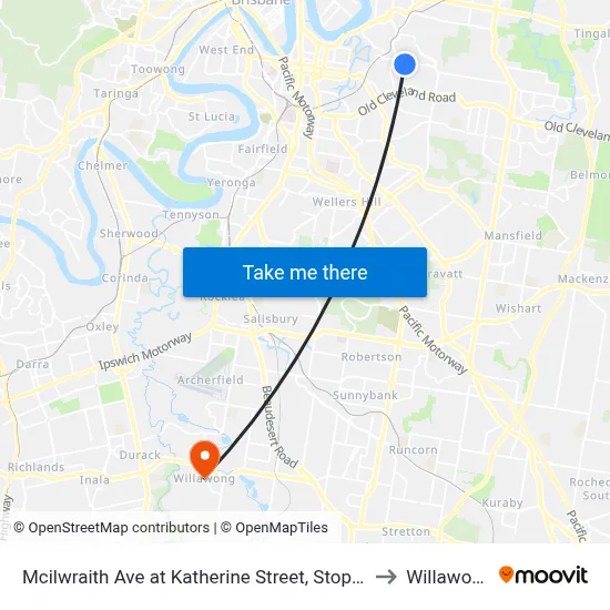 Mcilwraith Ave at Katherine Street, Stop 28 to Willawong map