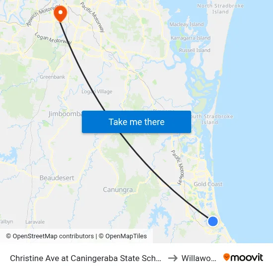 Christine Ave at Caningeraba State School to Willawong map