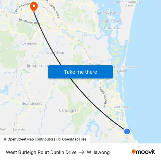 West Burleigh Rd at Dunlin Drive to Willawong map