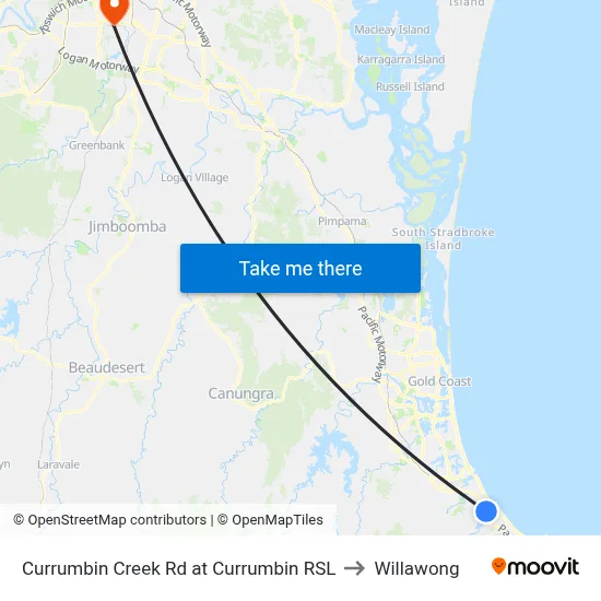 Currumbin Creek Rd at Currumbin RSL to Willawong map