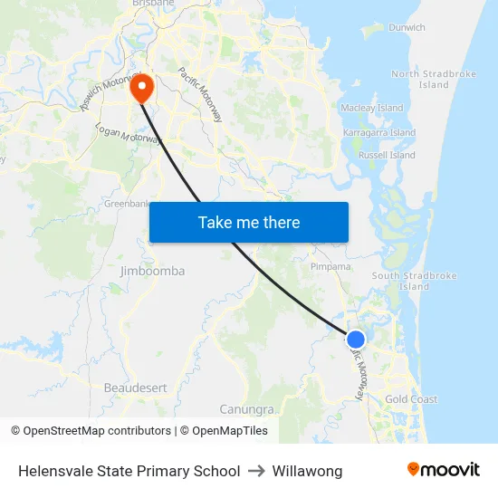 Helensvale State Primary School to Willawong map