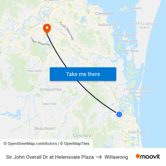 Sir John Overall Dr at Helensvale Plaza to Willawong map