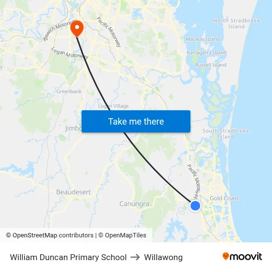 William Duncan Primary School to Willawong map