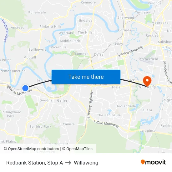 Redbank Station, Stop A to Willawong map