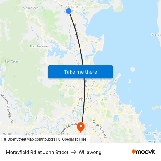 Morayfield Rd at John Street to Willawong map