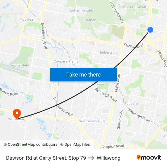 Dawson Rd at Gerty Street, Stop 79 to Willawong map