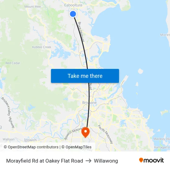 Morayfield Rd at Oakey Flat Road to Willawong map