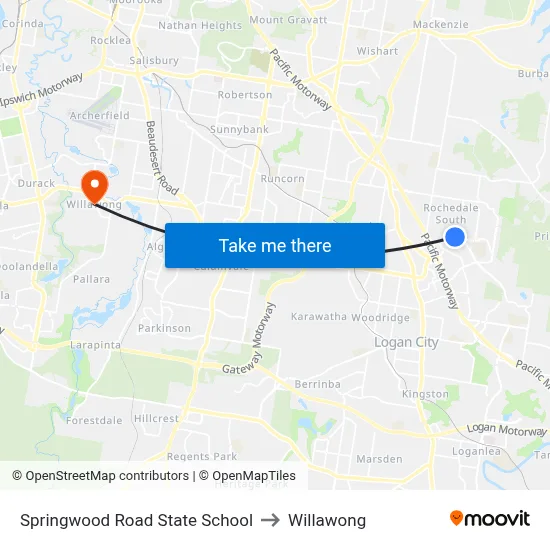 Springwood Road State School to Willawong map