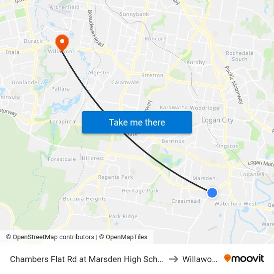 Chambers Flat Rd at Marsden High School to Willawong map