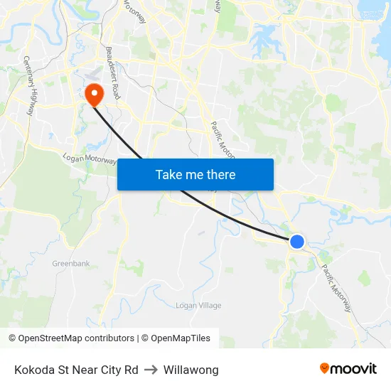 Kokoda St Near City Rd to Willawong map
