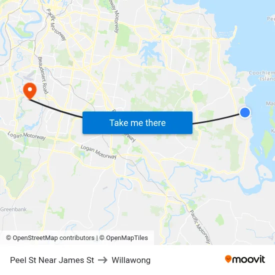 Peel St Near James St to Willawong map