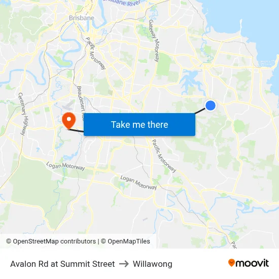 Avalon Rd at Summit Street to Willawong map