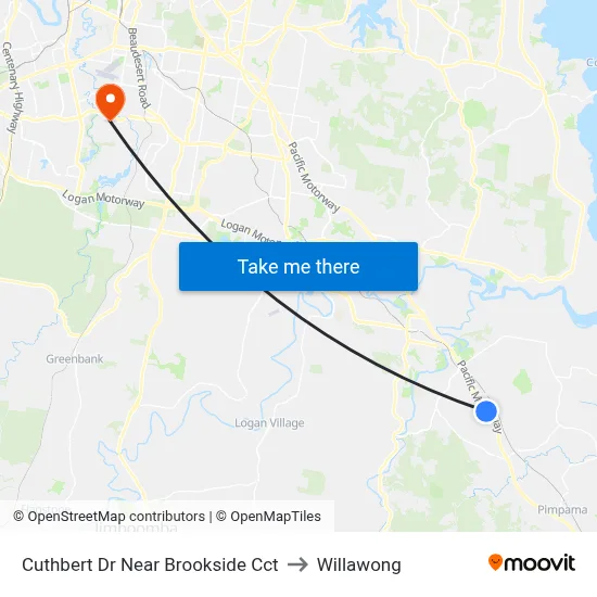 Cuthbert Dr Near Brookside Cct to Willawong map