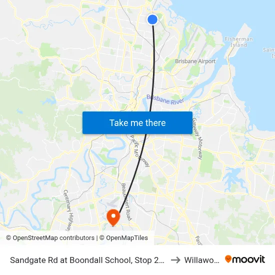 Sandgate Rd at Boondall School, Stop 20/21 to Willawong map