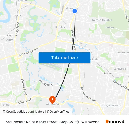Beaudesert Rd at Keats Street, Stop 35 to Willawong map