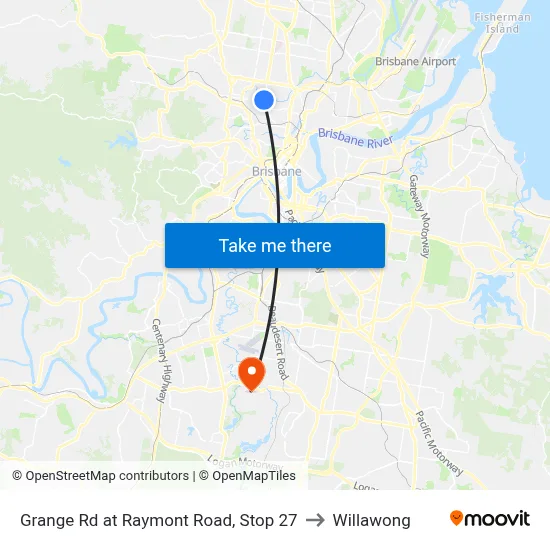 Grange Rd at Raymont Road, Stop 27 to Willawong map
