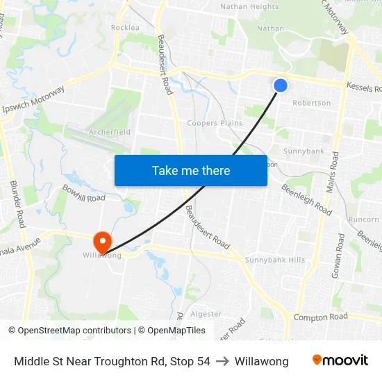 Middle St Near Troughton Rd, Stop 54 to Willawong map