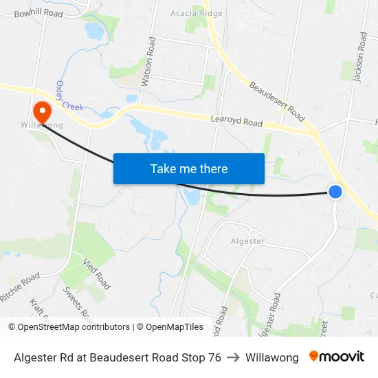 Algester Rd at Beaudesert Road Stop 76 to Willawong map