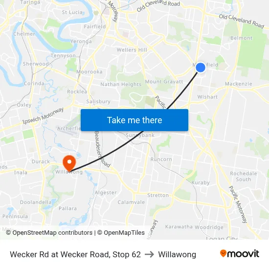 Wecker Rd at Wecker Road, Stop 62 to Willawong map