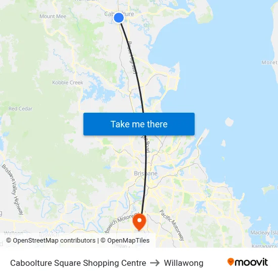 Caboolture Square Shopping Centre to Willawong map