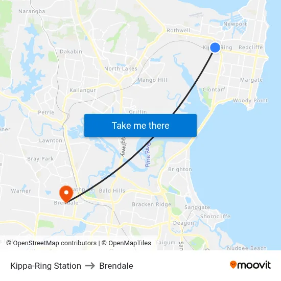Kippa-Ring Station to Brendale map