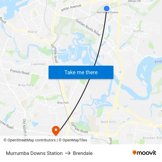 Murrumba Downs Station to Brendale map