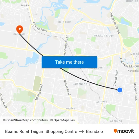 Beams Rd at Taigum Shopping Centre to Brendale map