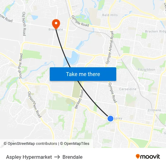 Aspley Hypermarket to Brendale map
