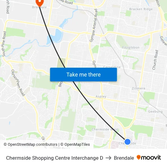 Chermside Shopping Centre Interchange D to Brendale map