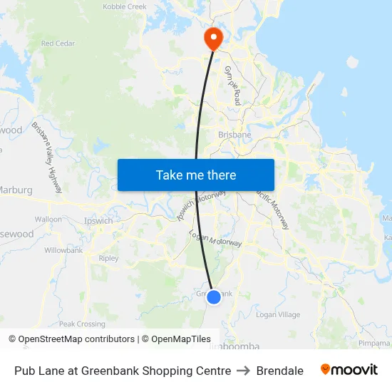 Pub Lane at Greenbank Shopping Centre to Brendale map