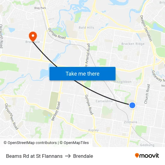 Beams Rd at St Flannans to Brendale map